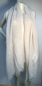 Eileen Fisher hauchdünner Baby Alpaka Fransen ultraleichter Schal Halstuch 28x76 - Bild 1 von 9