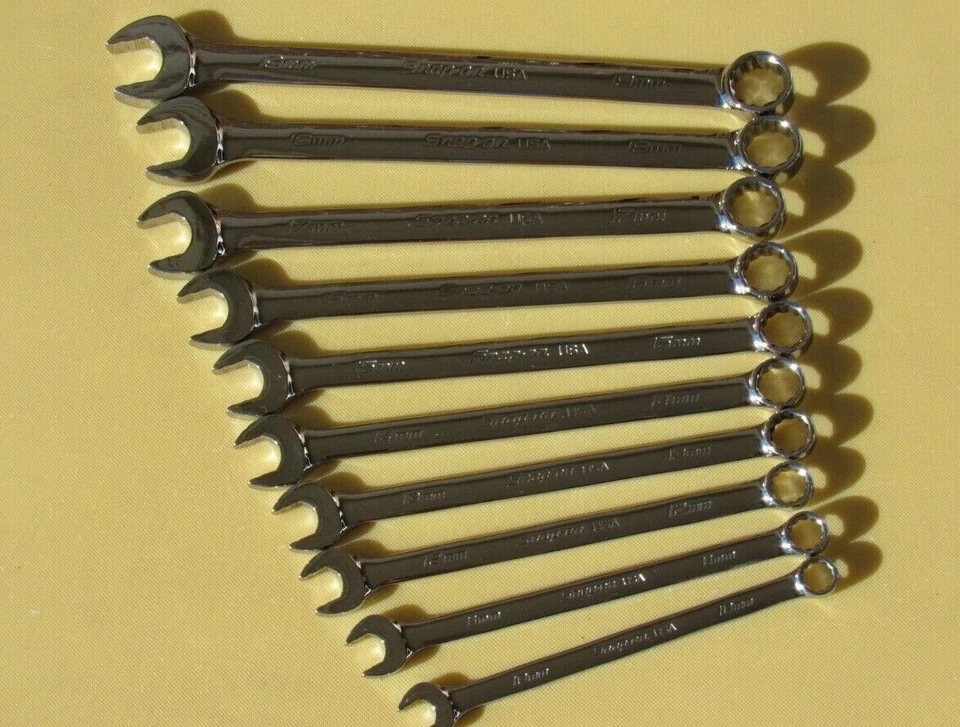 Snap-on Tools USA NEW 10pc Metric 12 Point FLANK DRIVE PLUS Wrench Set SOEXM710 - Image 1 of 1