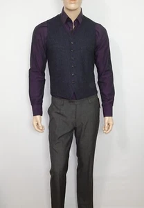 $595 NEW John Varvatos COLLECTION Vest in Dark Blue Size 38 Made in ITALY - Picture 1 of 12