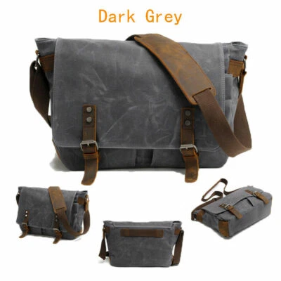 Bolso Mensajero de Hombro de Mensajero DSLR SLR de Colección para Cámara de Cuero de Lona para Hombres Foto 1 de 4