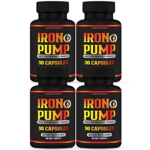 Iron Pump Male Capsules - Promote Blood Flow Muscle Function - 4 Pack - Picture 1 of 7