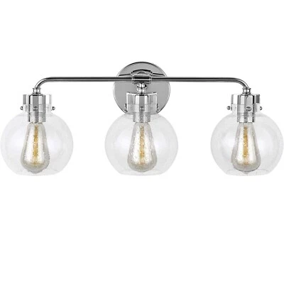 VS24403CH 3-Light chrome vanity with clear seeded glass - Image 1 of 2