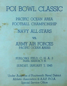 WWII Hawaii US Army Air Corps Navy All Stars Football Program Poi Bowl 1945 - Picture 1 of 9