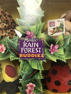 Conjunto de 4 MISTIC RAIN FOREST BUDDIES NOVO NA CAIXA DE EXIBIÇÃO ORIGINAL GORRO BEBÊS - Imagem 1 de 4