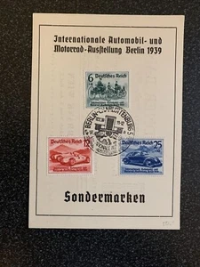 Germany Third Reich 1939 Motor Race Souvenir Sheet - Picture 1 of 1