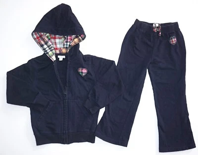 EUC GAP Girls Blue Outfit  Sweat Pants Jacket Hooded Sz. 4 - 5   - Image 1 of 4