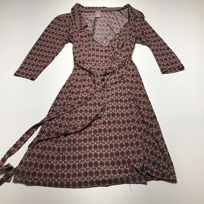 Vestido Aqua para mujer talla mediana rojo negro gris envolvente con cinturón cuello en V cuello EE. UU. Foto 1 de 4