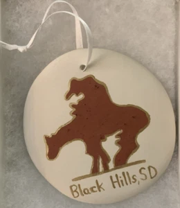Mata Dewald Baker Black Hills, SD Ceramic Native American Christmas Ornament - Picture 1 of 3