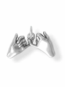 Dije Pinky Promise manos 3D plata de ley - Imagen 1 de 1