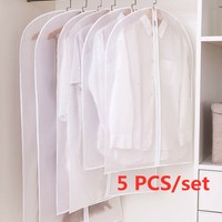 5×Plastic Clear Dust-proof Cloth Cover Suit/Dress Garment Bag Storage Protector