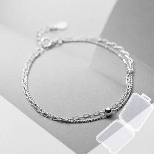 Real 925 Sterling Silver Necklace/Bracelet Beads/Cross Chain 6.5-26" Extend Gift - Picture 1 of 2