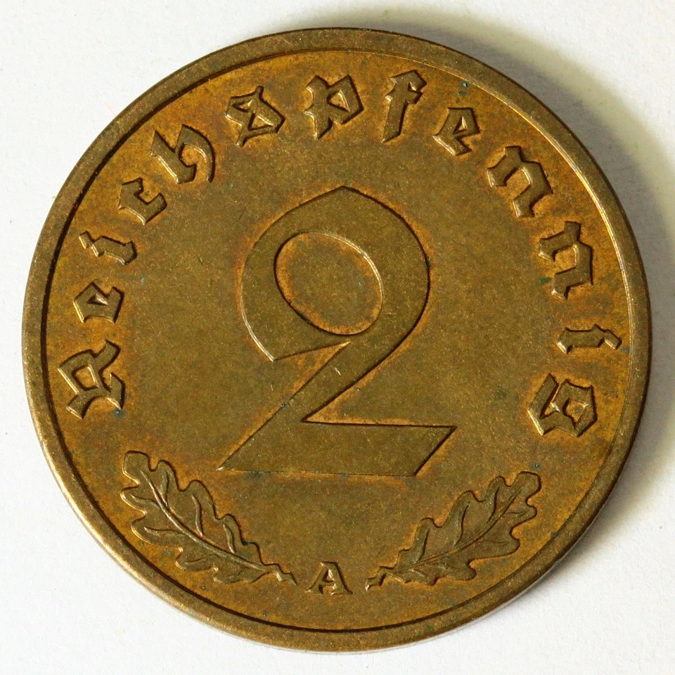 GERMANY (Third Reich) 2 Reichspfennig 1939 A - Bronze - aUNC - 3965 - Image 1 of 2