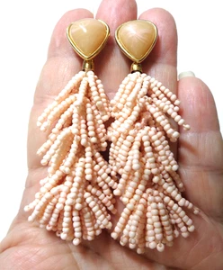 Stella & Dot Signed, Gold Tone, Seed Beads Dangle Earrings Set. - Picture 1 of 2