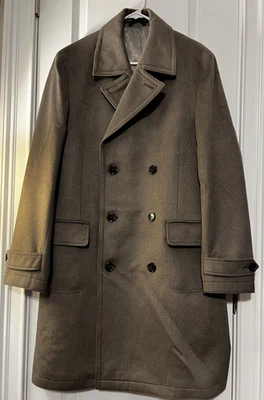 Abrigo Lauren Ralph Lauren Doble Pecho Verde Oliva Mezcla Lana Talla 40R Hombres Foto 1 de 4