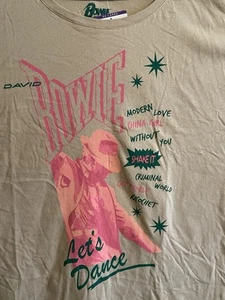David Bowie Womens Size XXL Graphic T Shirt Top NEW WITH TAGS Lets Dance Tan - Picture 1 of 5