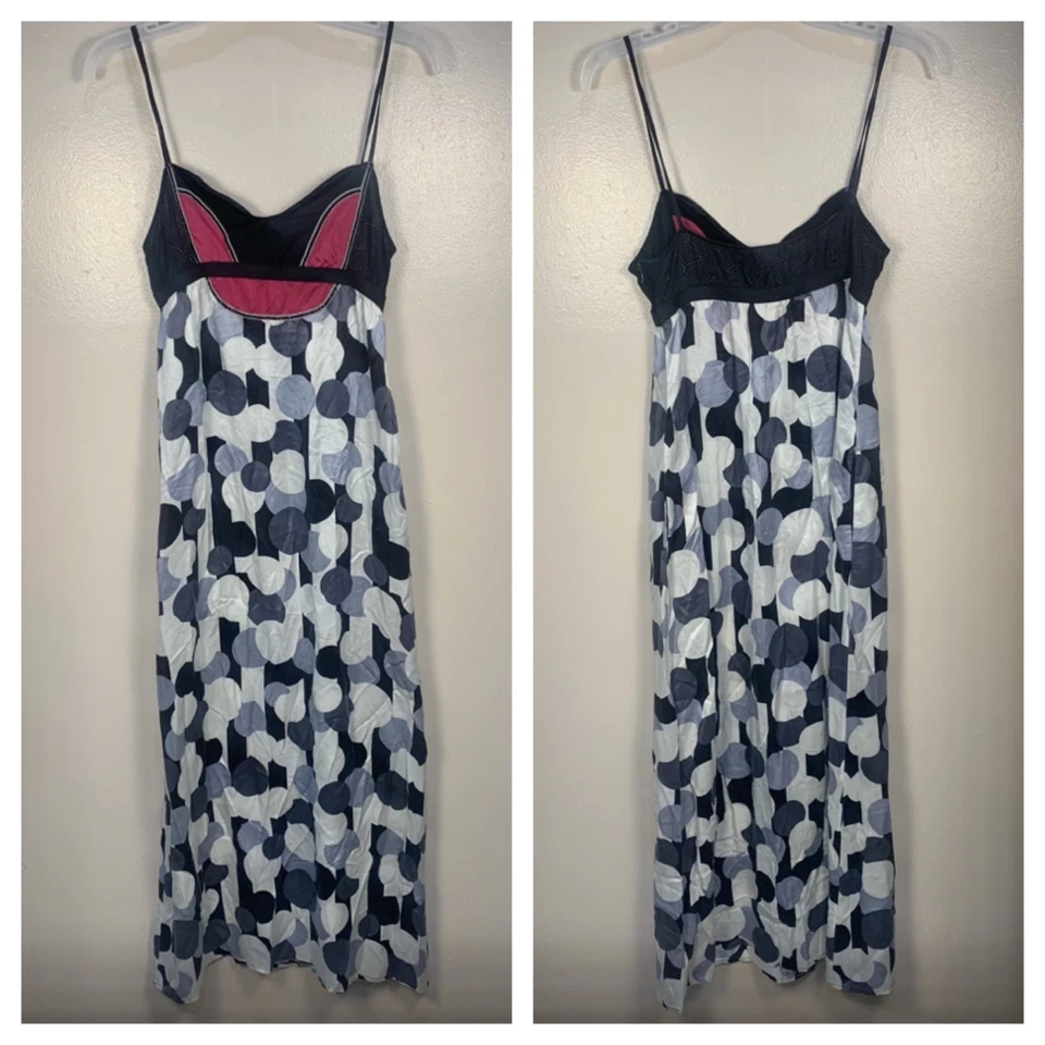 Maxi Vestido Custo Barcelona De Colección y2k Janina 100% Seda Lunares Bordado Borde 2 Foto 1 de 4