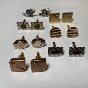 Lotto di 14 polsini tuta uomo colore oro e argento, swank, 7 paia vintage - Foto 1 di 10