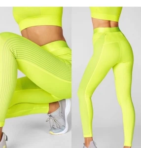Fabletics Define Powerhold 7/8 Leggings Neon Yellow Zest Womens Size XL - Picture 1 of 8