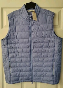 Neu mit Etikett Large Peter Millar Crown blau All Course gefütterte Weste durchgehender Reißverschluss UVP $ 200 - Bild 1 von 6