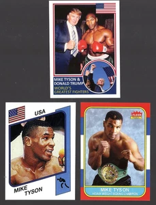 MIKE TYSON AND DONALD TRUMP 3 NOVELTY REPRINTS WITH OLYMPIC CARD BOXING - Picture 1 of 2