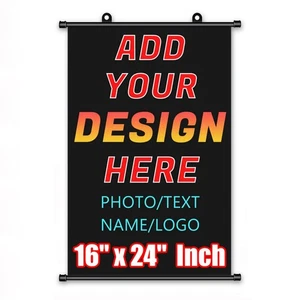 Custom Canvas Scroll Poster Personalized Customize Print Decor Wall 16 x24 inch - Picture 1 of 9