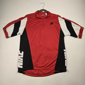 Men's Vintage 90s Nike Red Black White Cycling Jersey Medium Gray Label Tag - Picture 1 of 14