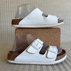 Birkenstock Womens Arizona White Leather Sandals Size EU 37 US 6 - Picture 1 of 21