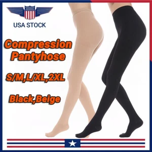 Firm 25-35mmHg Support Pantyhose Unisex Closed Toe Leg Comfort Travel Nurses - Picture 1 of 12