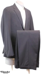 Paul Frederick 2 Piece Suit Black Wool Blend Stretch 2 Btn 42R Pleated 36" Waist - Picture 1 of 11