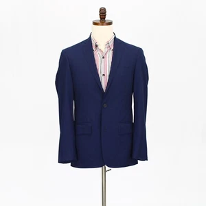 Nordstrom 36R Navy Sport Coat Blazer Jacket Solid 2B Wool - Picture 1 of 11