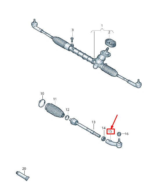 Nuevo extremo de barra de amarre de dirección izquierda VW FOX 5Z 6RD423811B Foto 1 de 4