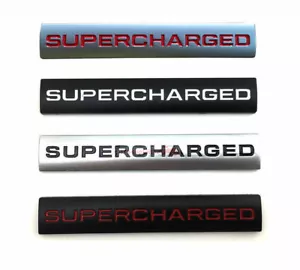 Chrome Metal SUPERCHARGED Emblem Badge Sticker For Land Rover Discovery Jaguar - Picture 1 of 11