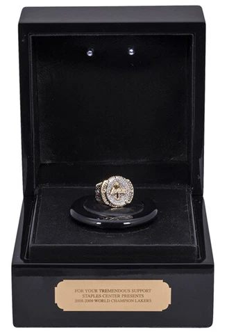 2009 LA LAKERS AUTHENTIC NBA CHAMPIONSHIP 10K RING HQ DIAMONDS๐ฅPRESENTATION BOX Cover