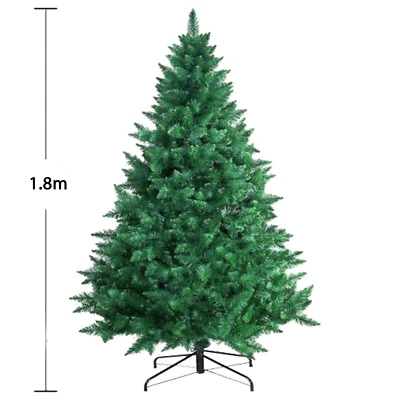 Artificial Green Christmas Tree With Metal Stand Xmas Tree Home Holiday Decor - Image 1 of 4