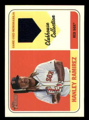 2018 Topps Heritage Clubhouse Relic HR Hanley Ramirez Red Sox Jersey Black c - Image 1 of 2