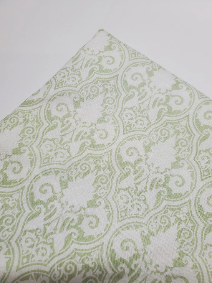 Tanya Whelan Fabric LuLu Roses Green Damask Sew Quilt Shabby Chic Quilt ONE YARD - Image 1 of 1
