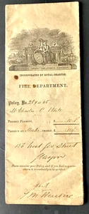 POLIZZA VIGILI DEL FUOCO COMPAGNIA ASSICURATIVA UNIONE SCOZZESE 4 SETTEMBRE 1844 - Foto 1 di 8