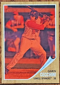 2011 Topps Heritage Minors Red Tint #42 Garin Cecchini - Picture 1 of 6