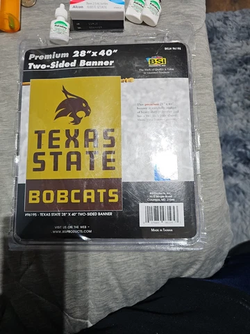 NCAA Texas State University Bobcats GOLD 2-SIDED 28' x 40" BANNER w/POLE SLEEVE Cover