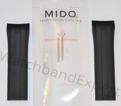 Оригинальный черный резиновый ремешок с штифтами MIDO Ocean Star модель M026430A - Изображение 1 из 4