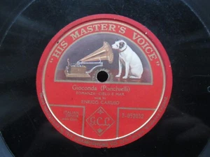 ENRICO CARUSO 12" S/S 78 RPM GIOCONDA CIELO E MAR 1909 UK HMV 2-052032 - Foto 1 di 4