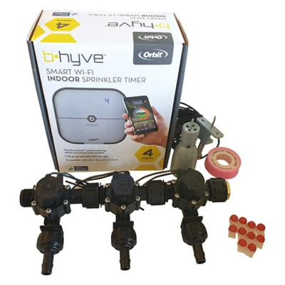 Orbit B-hyve WiFi Controller 4 Station - 3x 13mm Barb Manifold Valve- FreeSensor - Image 1 of 4