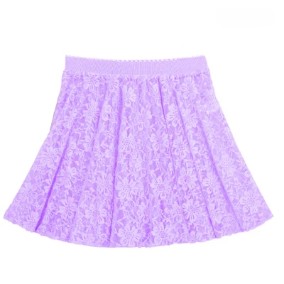 Falda de baile de encaje floral semi transparente cintura elástica ropa de baile de ballet para niñas Foto 1 de 4