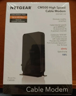 NEW NETGEAR CM500 High Speed Cable Modem DOCSIS 3.0 Xfinity Cox Spectrum Comcast - Image 1 of 3