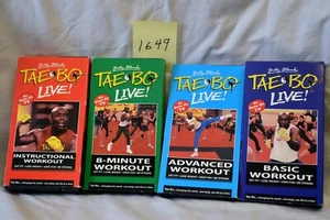 Tae Bo Live VHS 1999 paquete de 4 cintas Billy Blanks ejercicio entrenamiento - Imagen 1 de 1