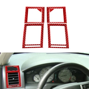 6Pcs For Chrysler 300 2008-10 Red Carbon Fiber Air Vent Outlet Panel Cover Trim - Picture 1 of 10
