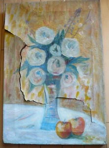Berjouhi Saksoorian, RESTORATION PROJECT, OIL NEW YORK 1960s 60s NY MODERNISM - Picture 1 of 18