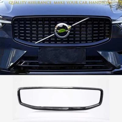 For Volvo XC60 2018-2021 Glossy Black Front Bumper Center Mesh Grille Frame 1PCS Foto 1 de 4