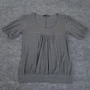 Willi Smith Rundhals T-Shirt Top Puffbluse grau meliert Gr. M - Bild 1 von 11