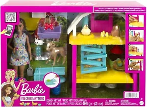 Barbie Careers Playset, Hatch & Gather Egg Farm with Brunette Farmer - Picture 1 of 6